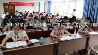 2013安徽滁州天长市事业单位考试考试大纲解读