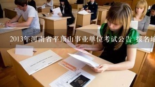 2013年河南省平顶山事业单位考试公告 报名地址 职位表下载？