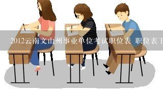 2012云南文山州事业单位考试职位表 职位表下载
