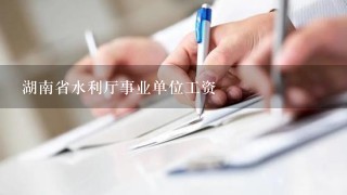 湖南省水利厅事业单位工资