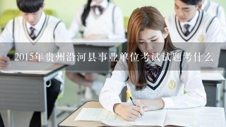 2015年贵州沿河县事业单位考试试题考什么