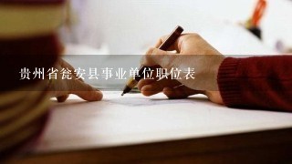 贵州省瓮安县事业单位职位表