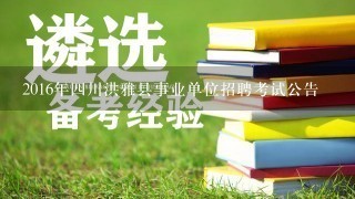 2016年四川洪雅县事业单位招聘考试公告