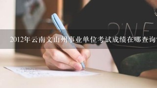 2012年云南文山州事业单位考试成绩在哪查询？
