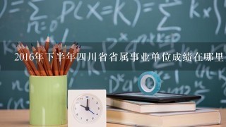 2016年下半年四川省省属事业单位成绩在哪里查询？