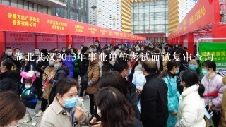 湖北武汉2013年事业单位考试面试复审查询
