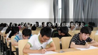 江西上饶市广丰县事业单位招聘职位表